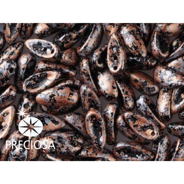 PRECIOSA Chilli Perlen 4x11 mm 15 Stck. Schwarz+bronze (23980 45709)