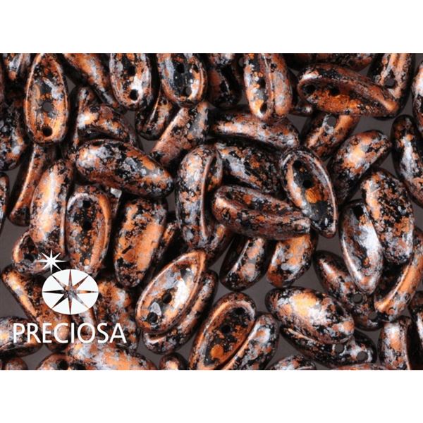 PRECIOSA Chilli Perlen 4x11 mm 15 Stck. Schwarz+bonze (23980 45703)