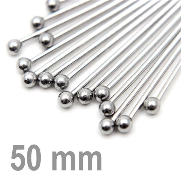 Edelstahl Ball Kopf Pins 50 mm 5 Stk