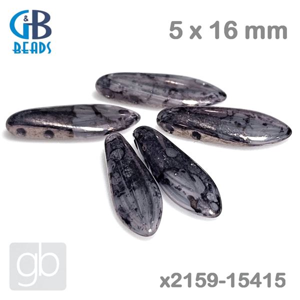 Zweiloch-Blattperle 5 x 16 mm Lila x2159-15415 5 Stk