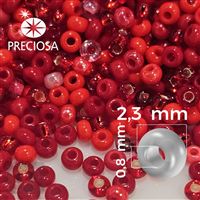 Preciosa Rocailles 10/0 2,3 mm MIX PRM021 Rot 50 g