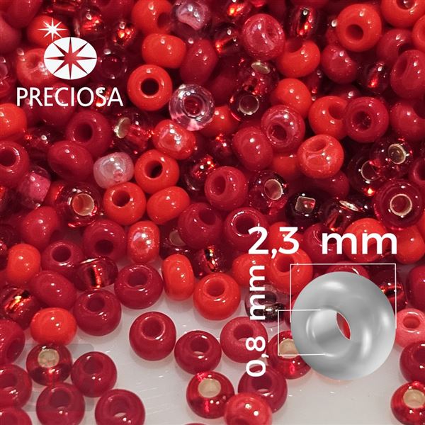 Preciosa Rocailles 10/0 2,3 mm MIX PRM021 Rot 50 g