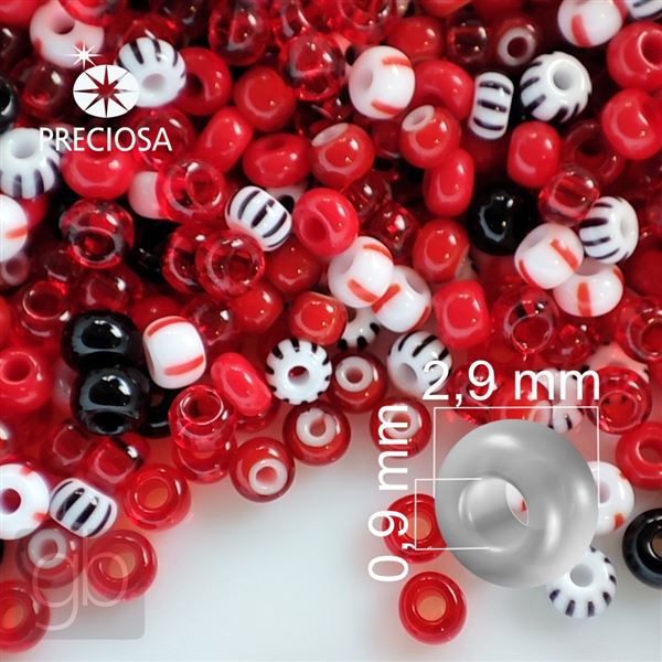 Preciosa Rocailles MIX 8/0 PRM032 Rot 50 g