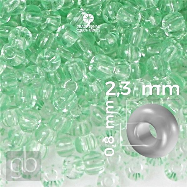 Preciosa STRIPED Rocailles 10/0 2,3 mm Grn Klar 00851 20 g