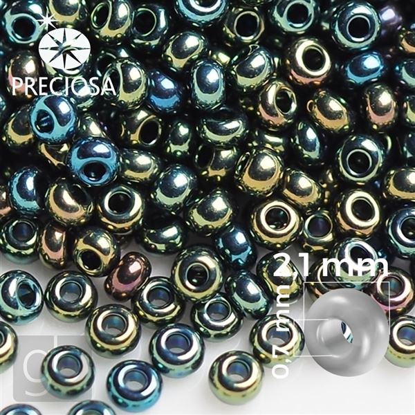 Preciosa rokajl 11/0 2,1 mm IRIS Grn 59155 50 g