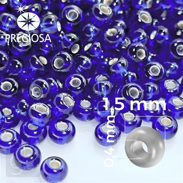 Preciosa Rocailles 15/0 1,5 mm Blau 37080 50 g