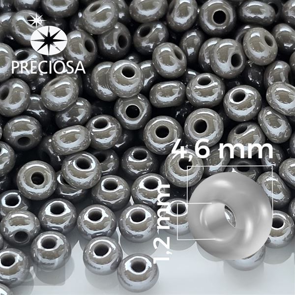 Preciosa Rocailles 5/0 4,6 mm Grau 48020 50 g