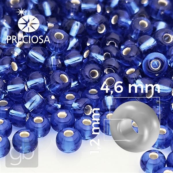 Preciosa Rocailles 5/0 4,6 mm Blau 37050 50 g