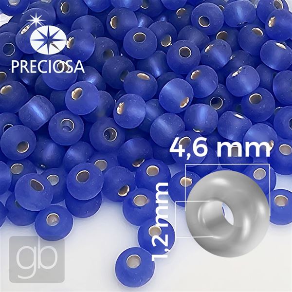 Preciosa Rocailles 5/0 4,6 mm Blau MATT 37050 20 g