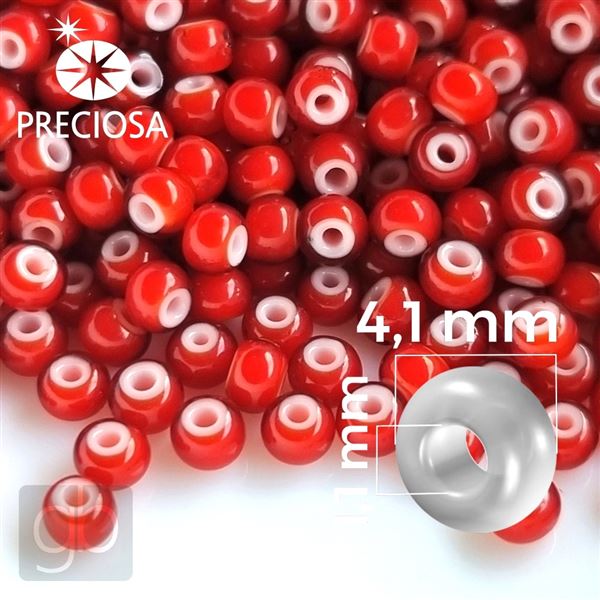 Preciosa CORNELIAN Rocailles 6/0 4,1 mm Rot 93730 20 g