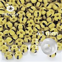 Preciosa STRIPED Rocailles 6/0 4,1 mm Gelb Schwarz 83500 20 g