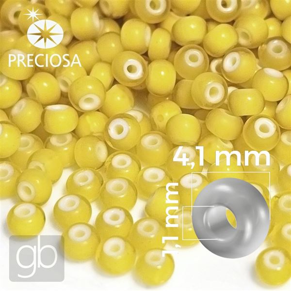 Preciosa CORNELIAN Rocailles 6/0 4,1 mm Gelb 83701 20 g