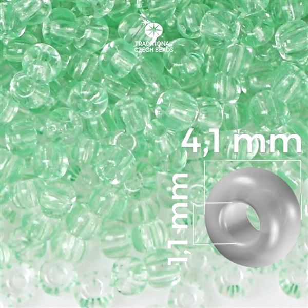 Preciosa STRIPED Rocailles 6/0 4,1 mm Klar Grn 00851 20 g