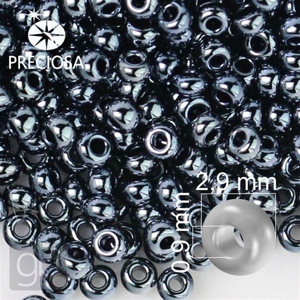 Preciosa Rocailles 8/0 2,9 mm Grau HEMATIT 49102 50 g