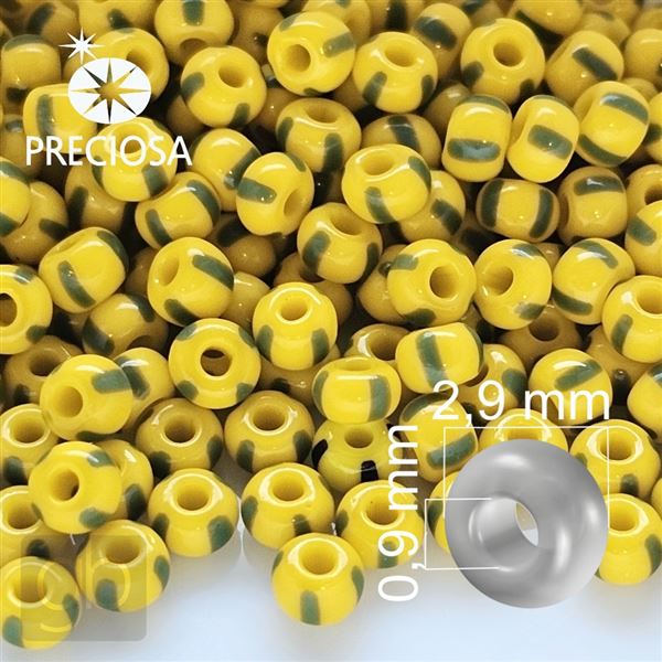 Preciosa STRIPED 8/0 2,9 mm Gelb Grn 83520 50 g