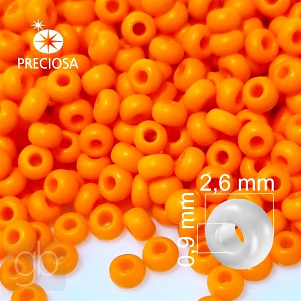 Preciosa Rocailles 9/0 2,6 mm Orange MATT 93140 20 g